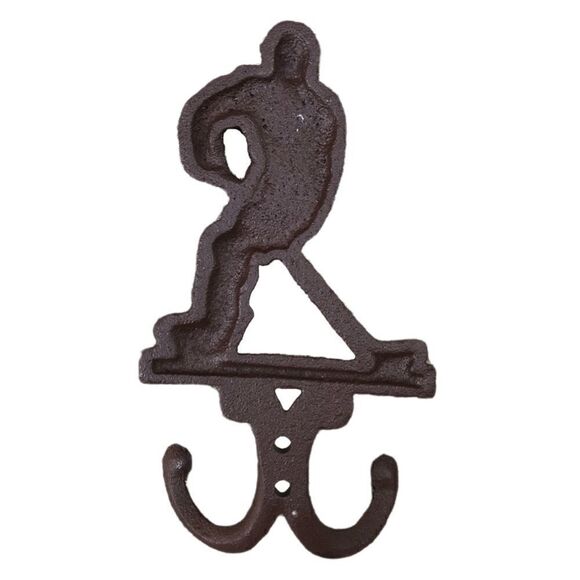 Brown Ice hockey hook for keys for coats iron cast reliable sturdy - Picture 2 of 3